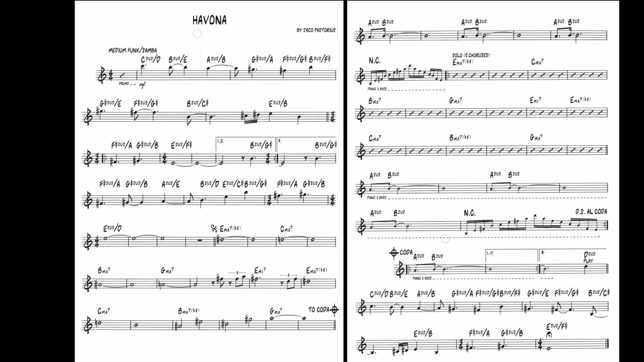 Havona   Jaco Pastorius   Backing Track ⧸ Play Along Jnc6hPiFXco