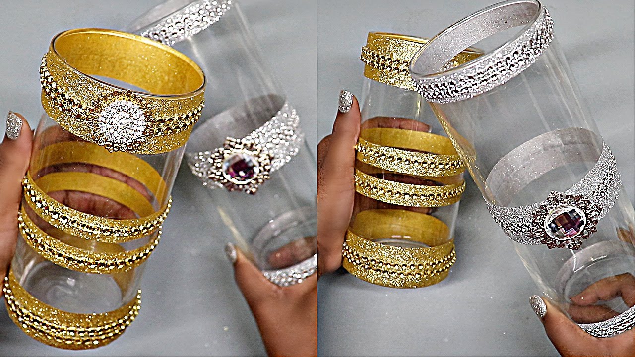 DIY DOLLAR TREE GLAM VASES GOLD & SILVER ROOM DECOR ROOM MAKEOVER HOME EVENT DECORATING IDEAS DIY