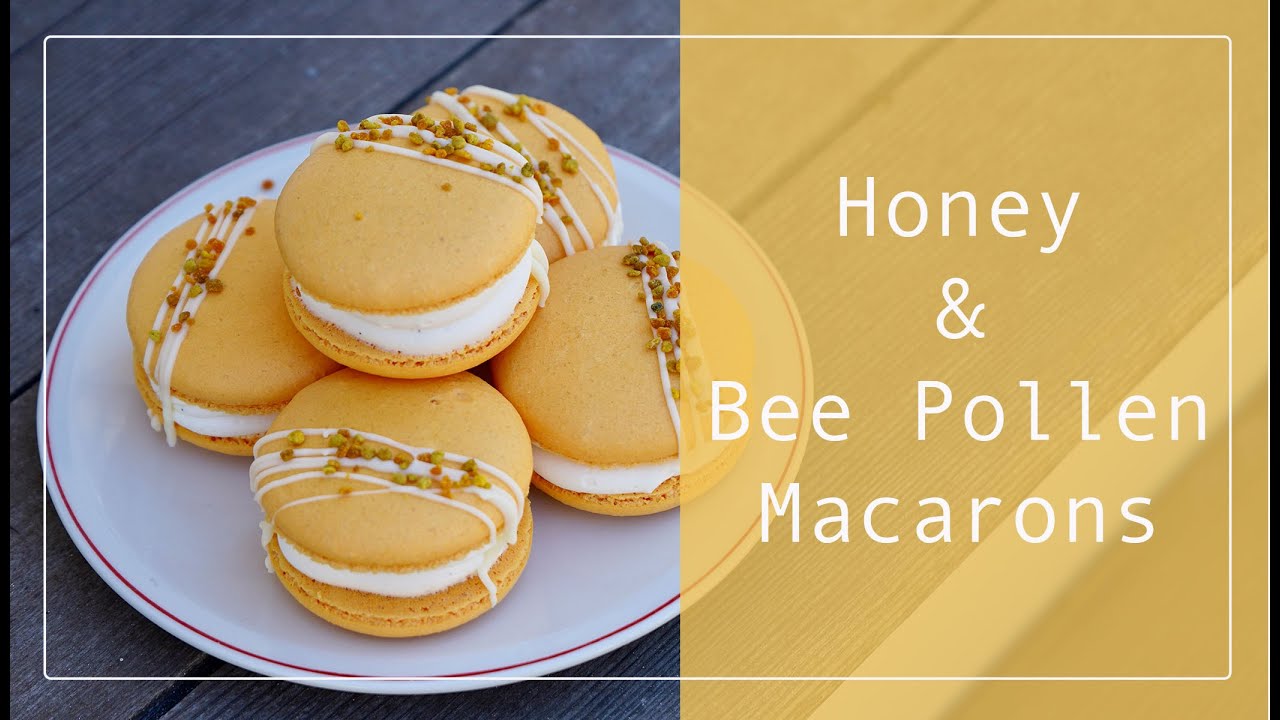 Honey Inspired Macarons | Bee Pollen Financier & Honey Vanilla Buttercream Filled Macaron Tutorial