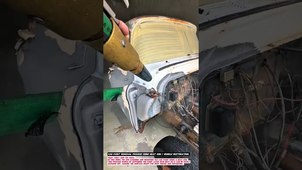 Car Paint Removal Process Using Heat Gun | Vehicle Restoration.