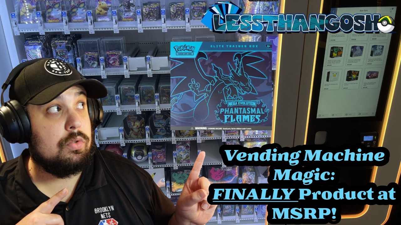 В автомате по продаже карточек Pokemon Magic: MSRP Phantasmal Flames ETB Opening!