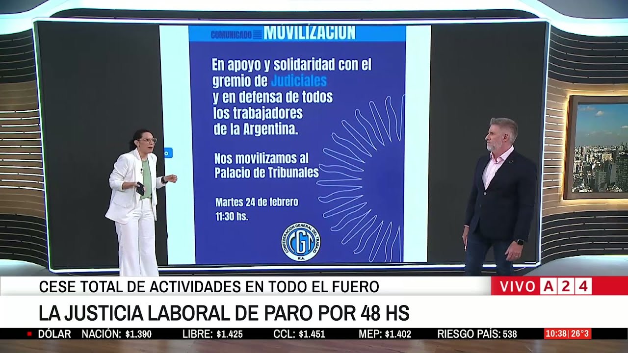 🤚 📢 LA JUSTICIA LABORAL DE PARO POR 48 HORAS: CESE TOTAL DE ACTIVIDADES EN TODO EL FUERO