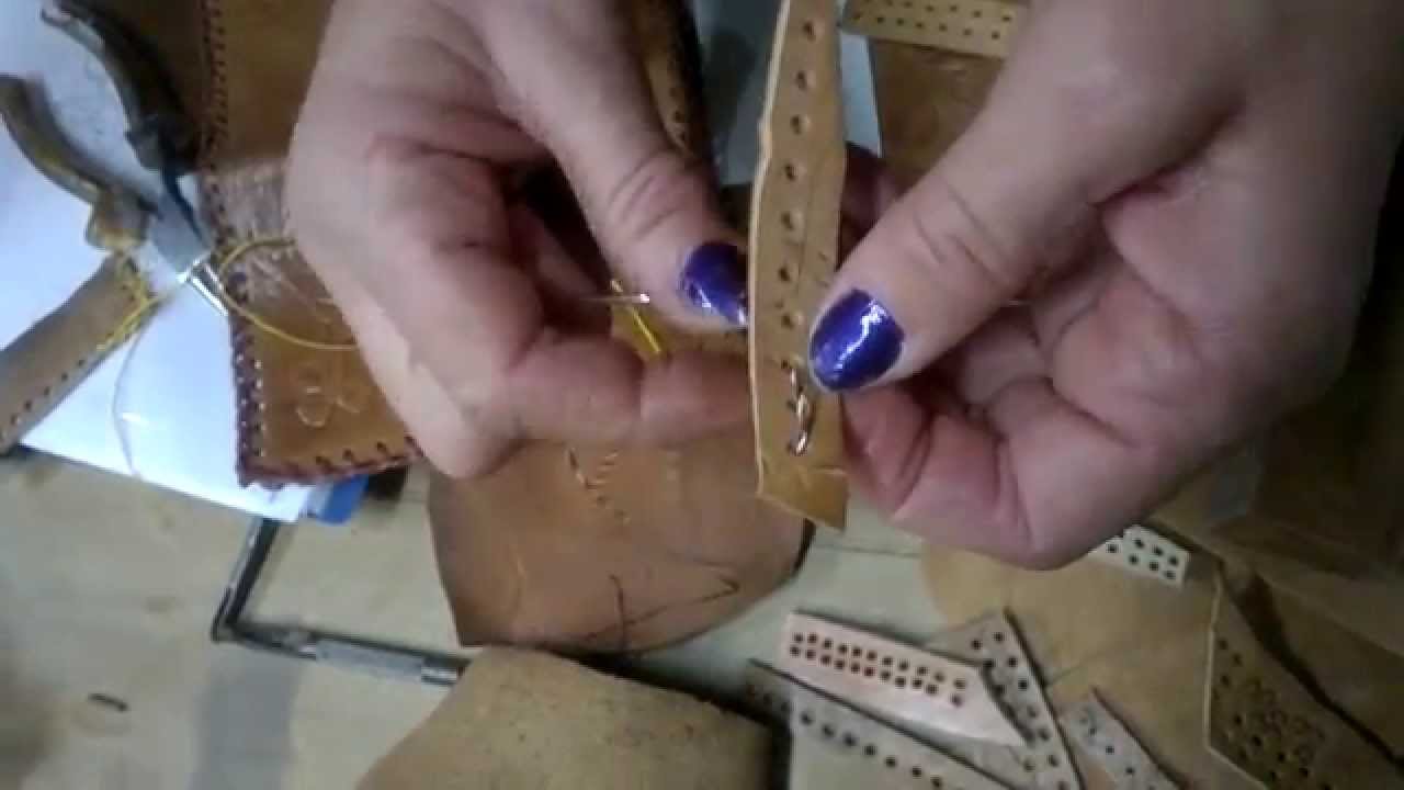 Punto atras para costura en cuero