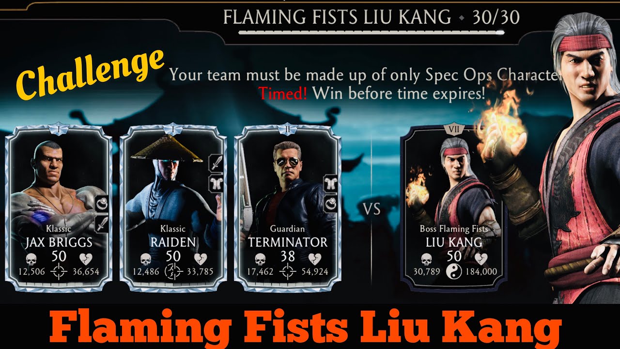 Part-1] Challenge &ldquo;Flaming Fists Liu Kang&rdquo; Gameplay | MK Mobile | ELder Difficulty