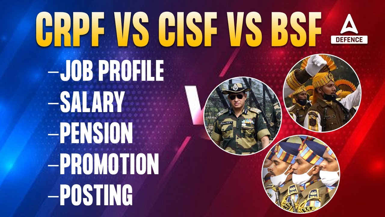 CRPF vs CISF vs BSF -Job Profile -Salary -Pension -Promotion -Posting