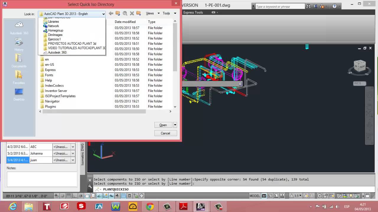 Creación Isométricos en AutoCAD Plant 3D