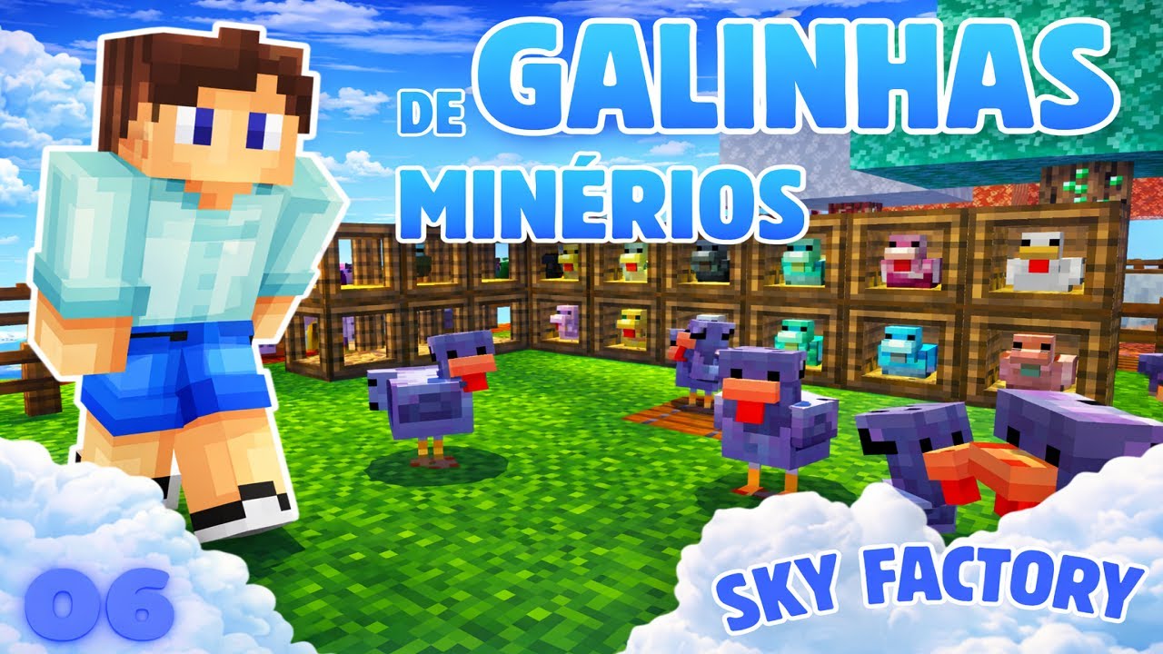 006 EU CRIEI AS GALINHAS QUE GERAM NETHERITE! - Minecraft Bedrock - Sky Factory #minecraft #gameplay