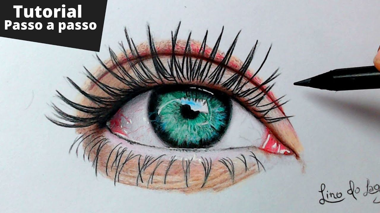 Como desenhar olho realista - Passo a passo para iniciantes
