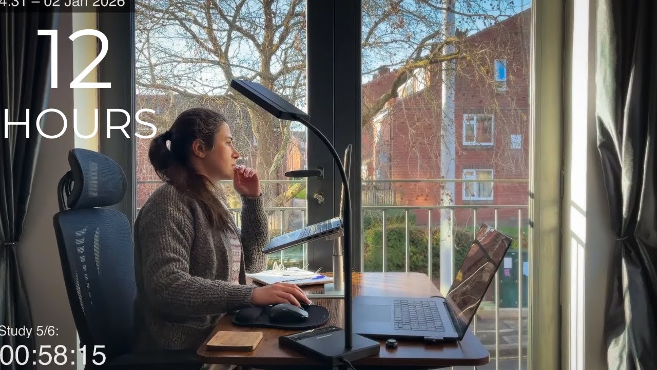 12-Hour LIVE Study With Me 🎓 | Cozy UK Ambience | Custom Pomodoro Timer | Deep Work Mode
