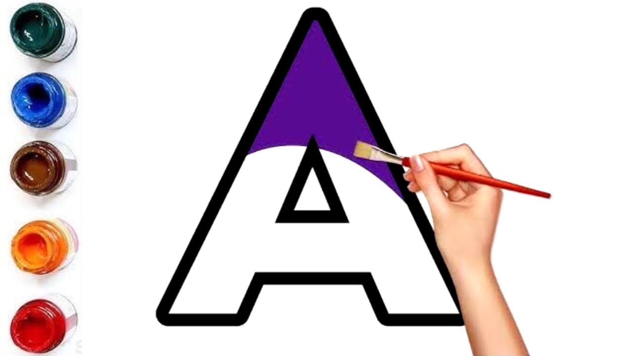 Let's Learn To Draw and Paint Alphabet Capital Letters A To Z For Kids Toddlers / Easy ABC Painting 