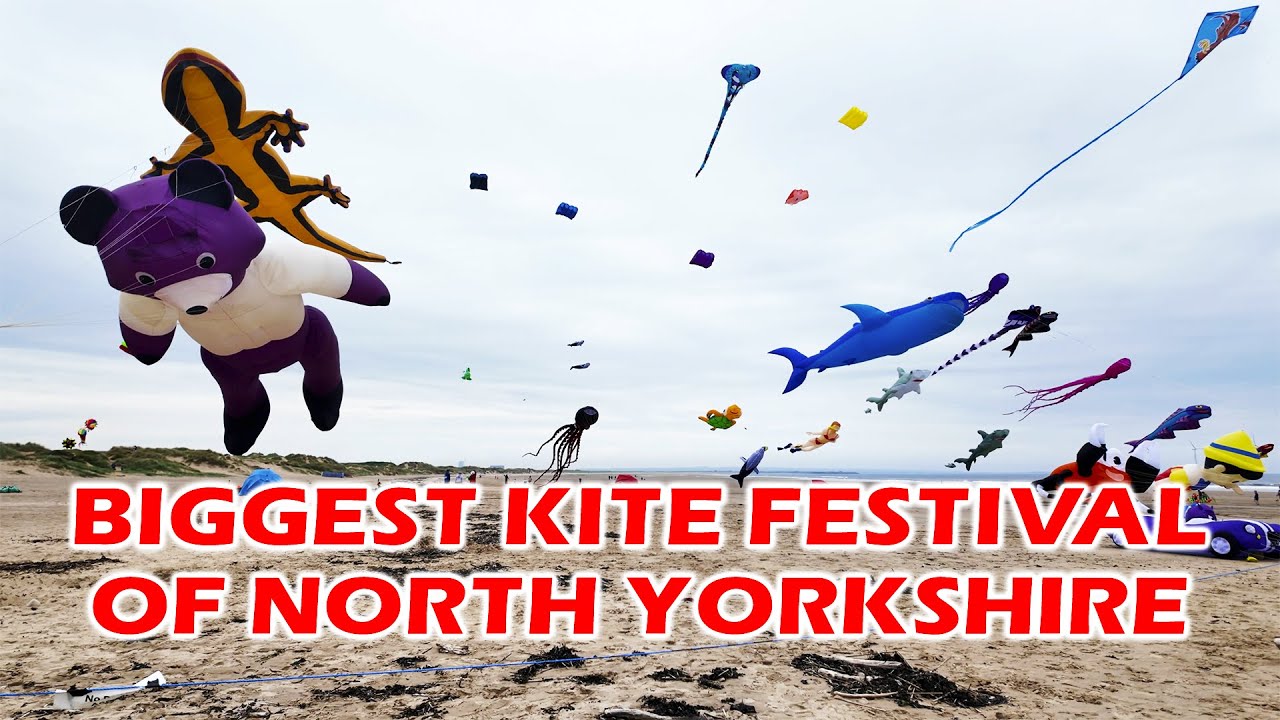 The Biggest Kites Festival of North Yorkshire at Majuba Bay Redcar | Full Walking Tour in [4K]