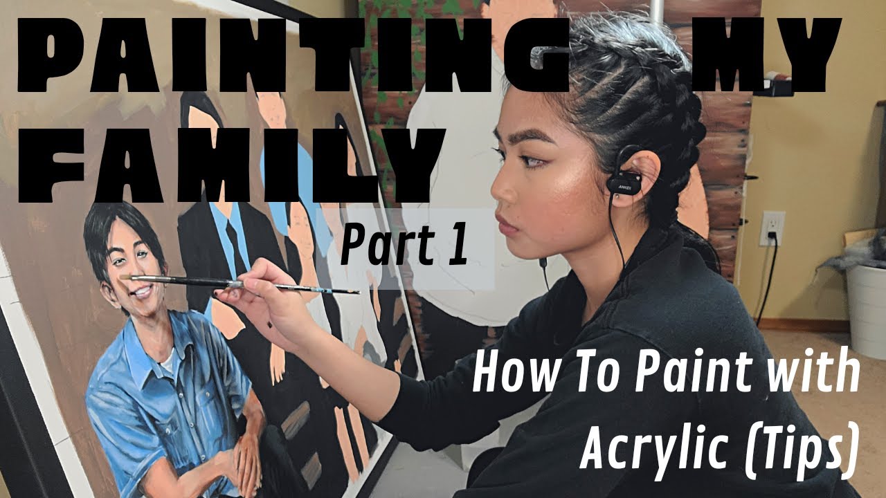 Acrylic Portrait Painting: HOW TO PAINT FACES-Painting My Family Series Part 1 #acrylicpaintingtips