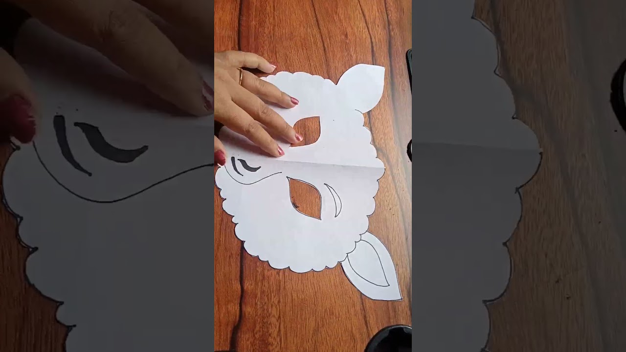 easy sheep mask making/handmade paper sheep mask #viral #diy#craft #shortsvideo #papercraft