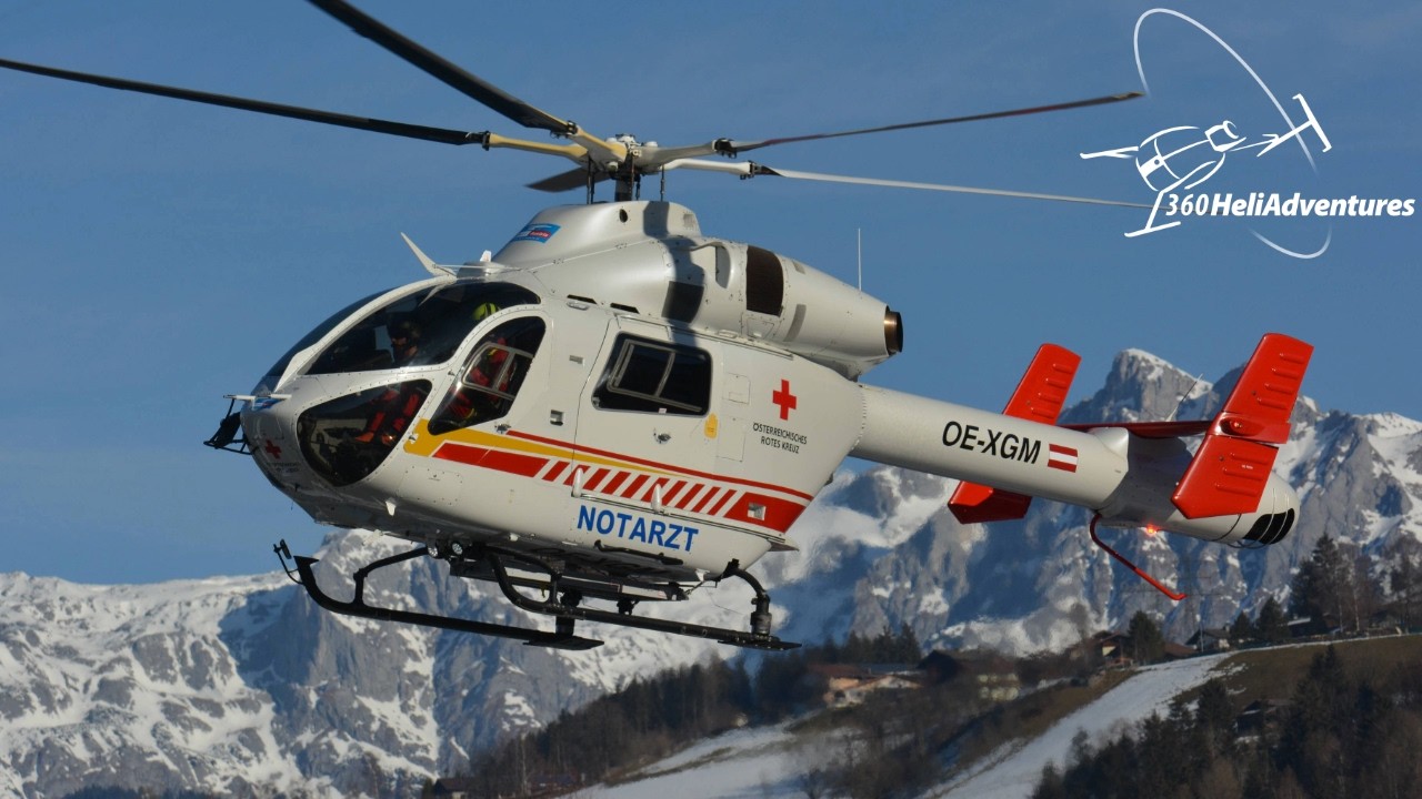 MD902 medical helicopter at St. Johann im Pongau