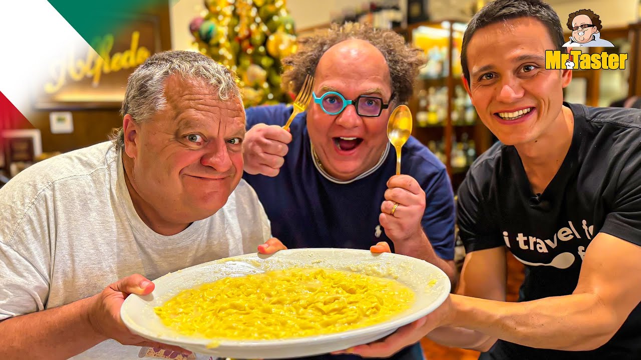 Zorro’s Favourite Fettuccine Alfredo with Gifted Golden Spoon + Chef Heros’ Amatriciana Pasta, Italy