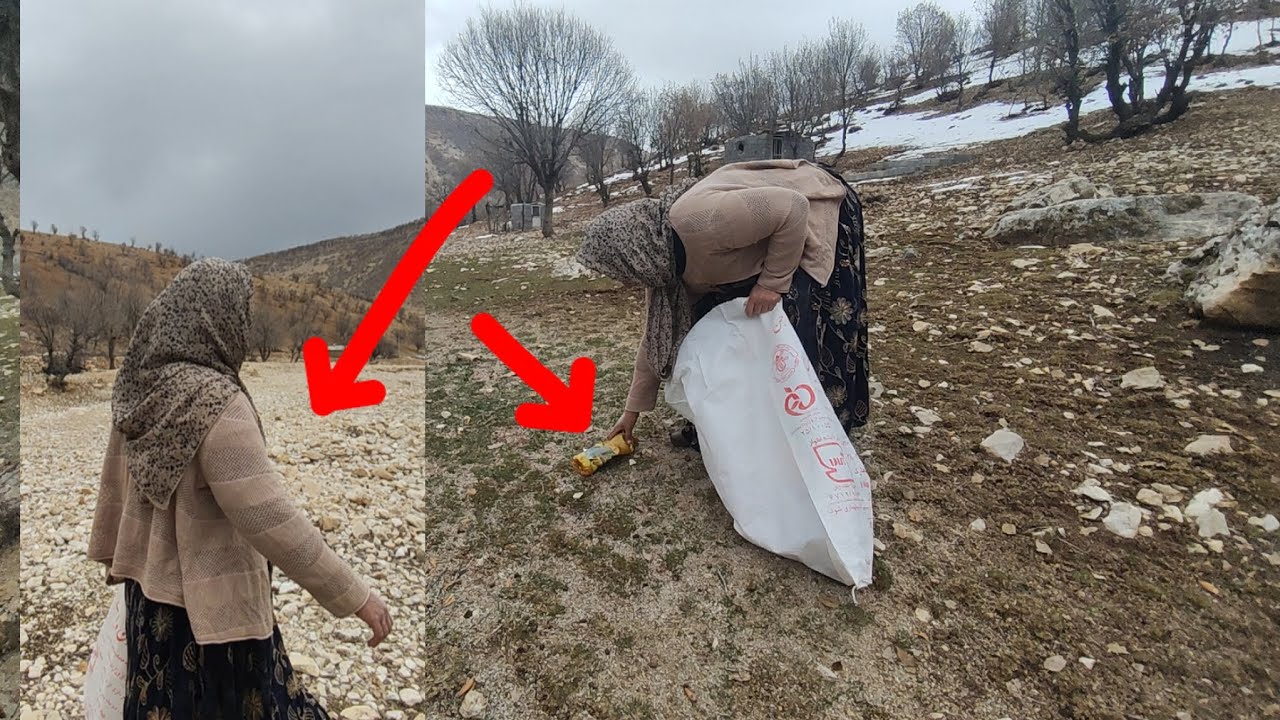 Collecting waste to buy food for Jamileh Khanum's children🍞🍞