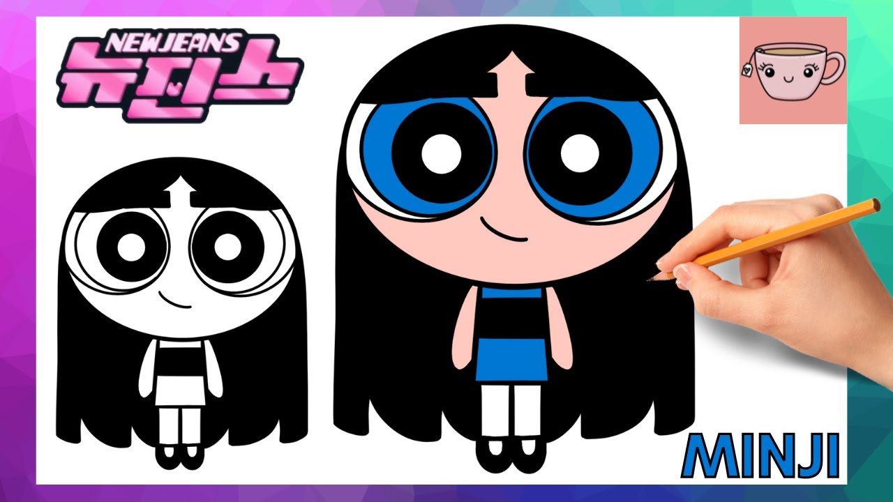 How To Draw NewJeans Minji - Powerpuff Girls | Cute Easy Drawing Tutorial