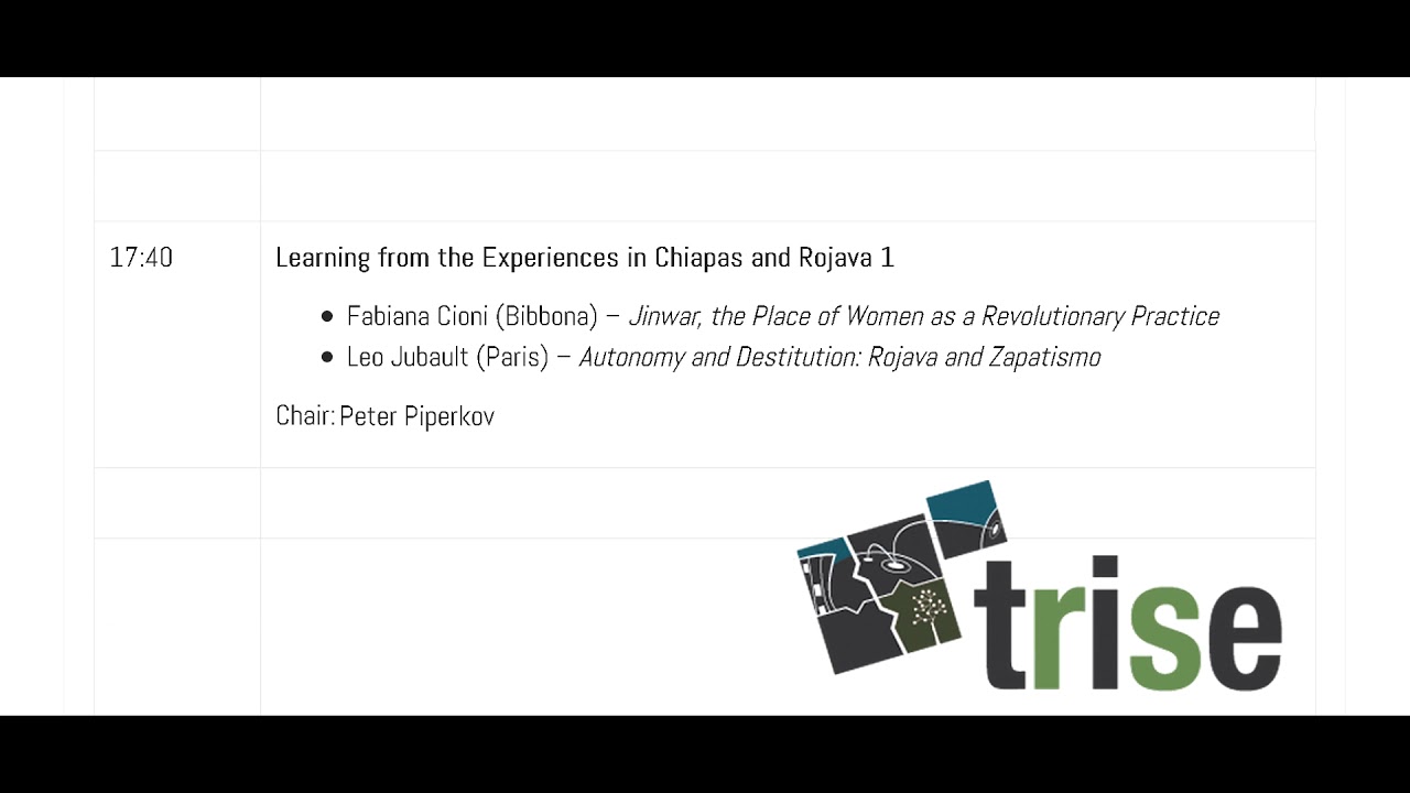 Learning from Chiapas and Rojava 1 (TRISE Conference 2019)
