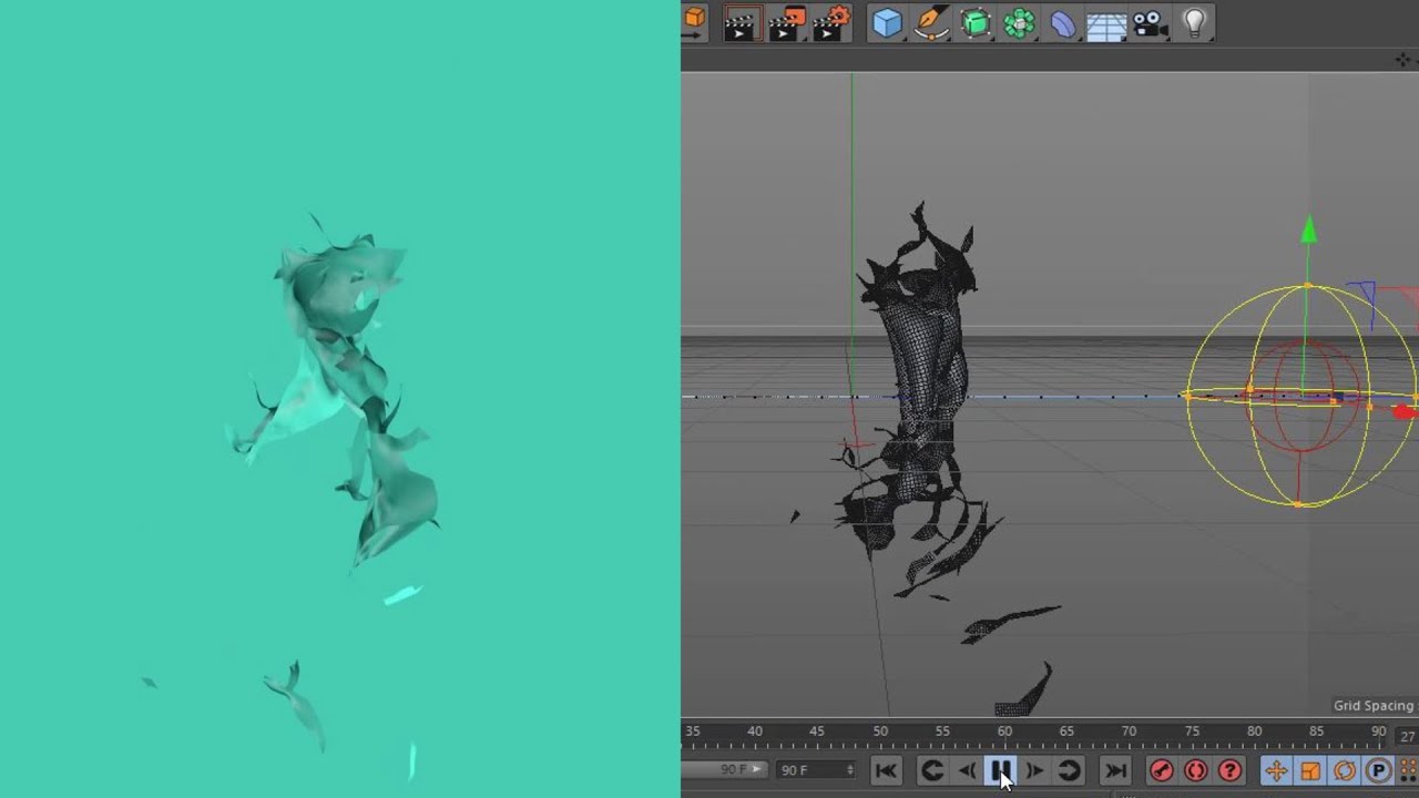 Simple Cinema 4d Explode | Using cloth Sphere