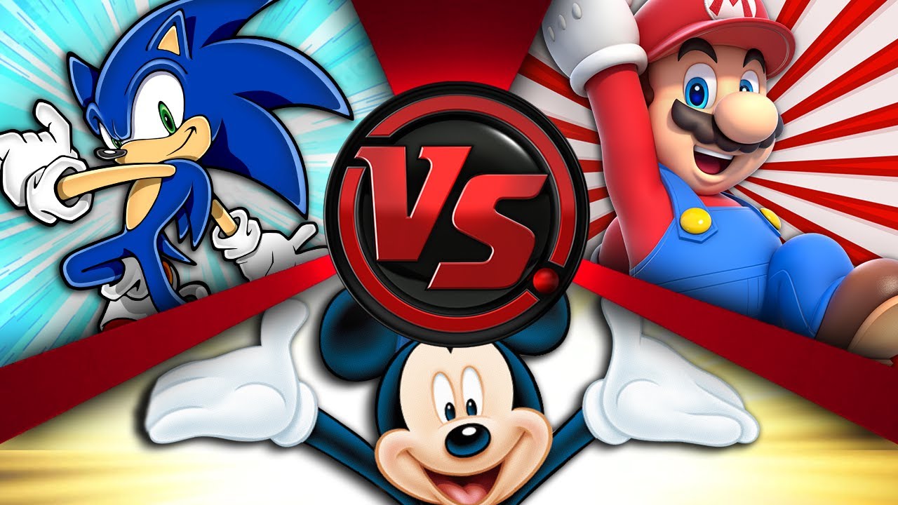 СОНИК против МАРИО против МИККИ МОСУ! (Ёж Соник против Nintendo против Disney) Анимация мультяшно...