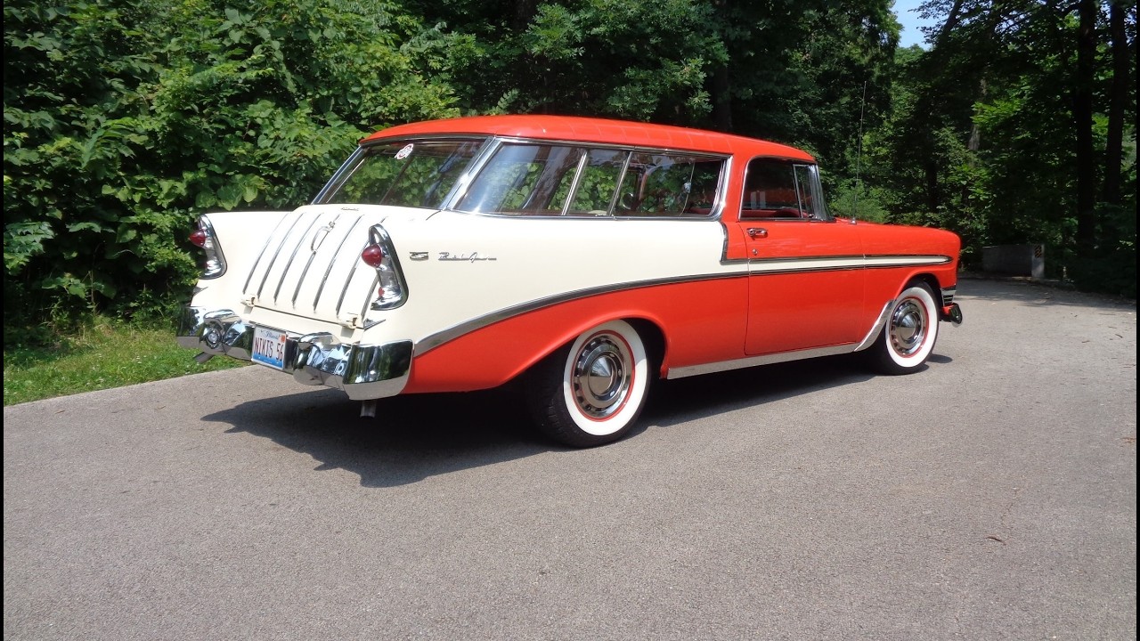 1956 Chevrolet Nomad Station Wagon 265 V8 Red / Beige & Ride on My Car Story with Lou Costabile