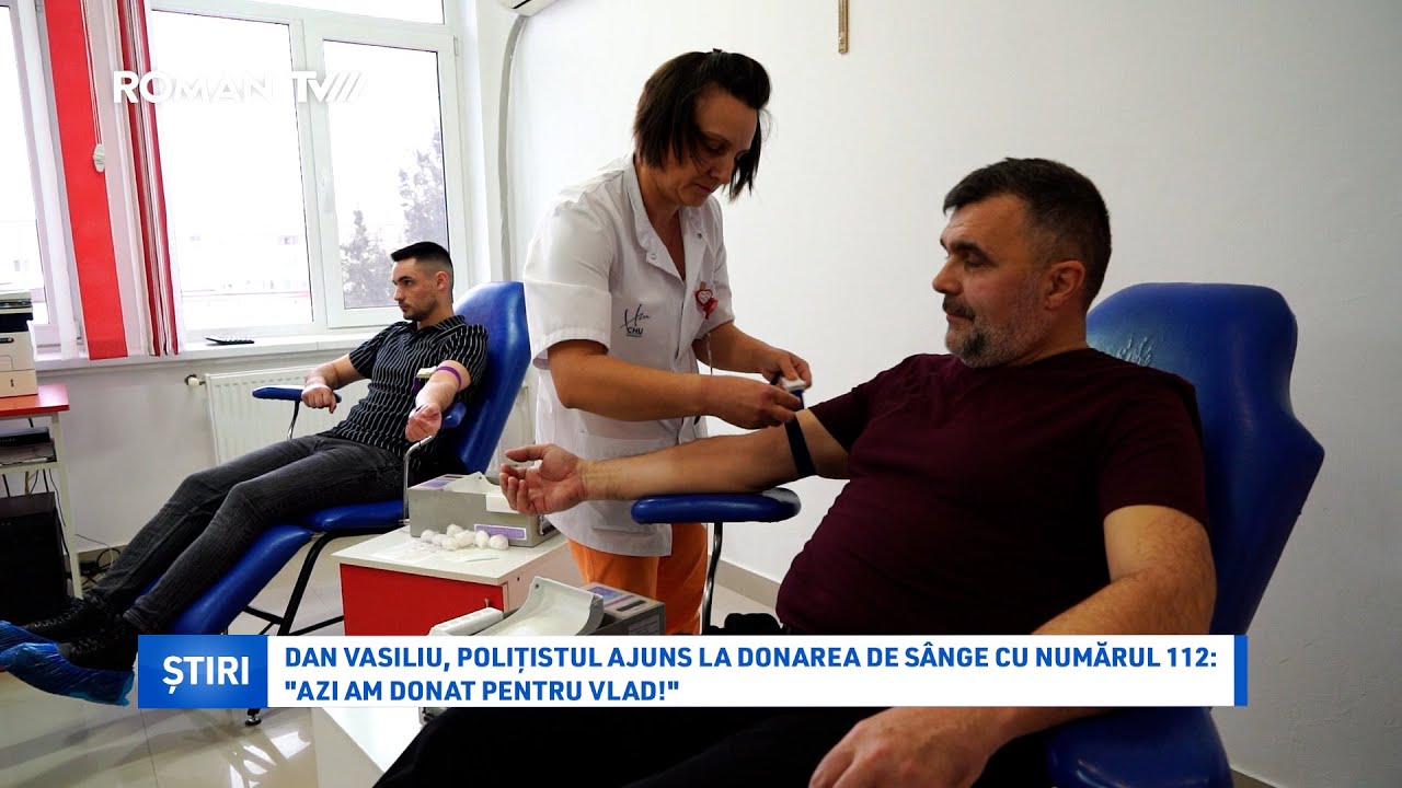 Dan Vasiliu, polițistul ajuns la donarea de sânge cu numărul 112: 