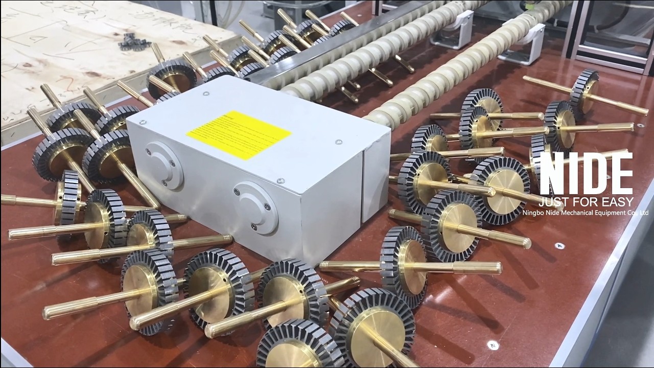 Automatic coating process for BLDC outer slot stator insulation | Electrostatic powder coating line