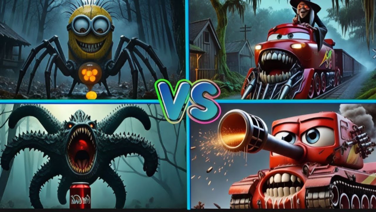 Minion EXE🆚McQueen Train Eater🆚Hungry Star🆚McQueen Tank   Tiles Hop EDM Rush 🎶