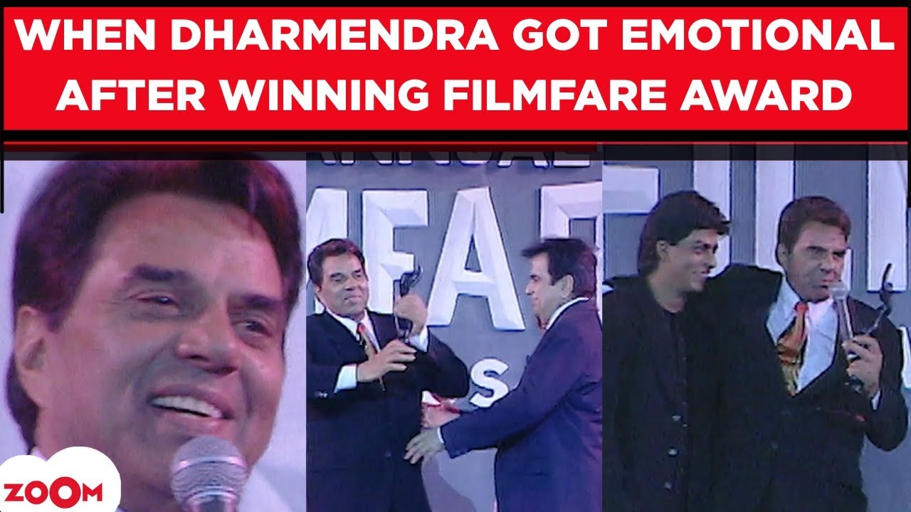 Dharmendra gets EMOTIONAL as Dilip Kumar & SRK present him with Filmfare award | THROWBACK