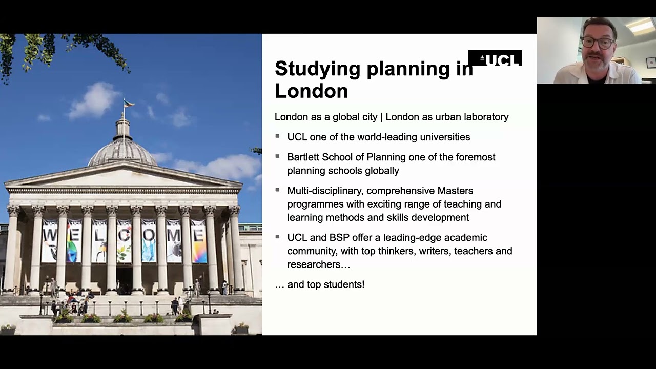The Bartlett School of Planning Virtual Open Day: Careers in urban planning