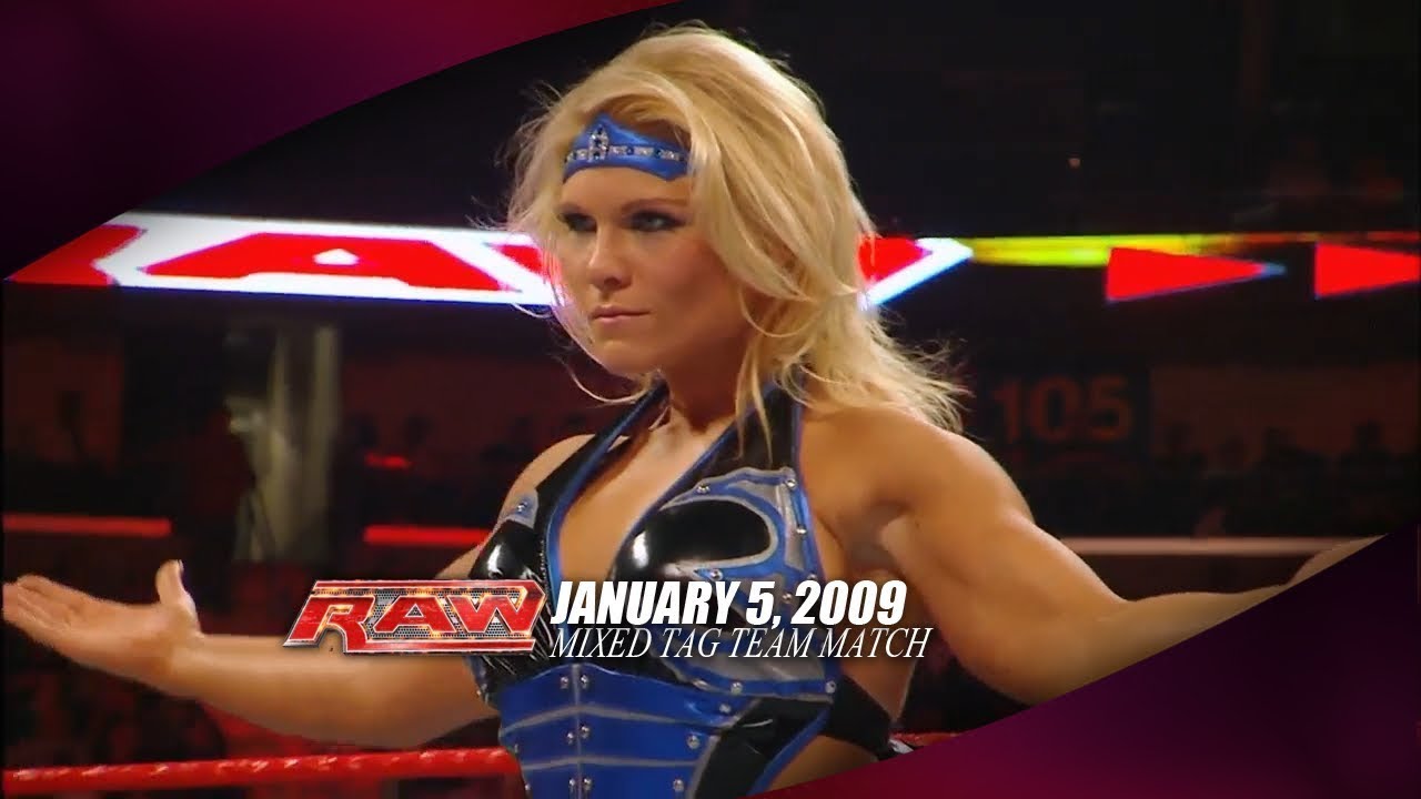 (SWWE): WWE RAW 01/05/09 - Melina & Goldust vs. Beth Phoenix & Santino Marella