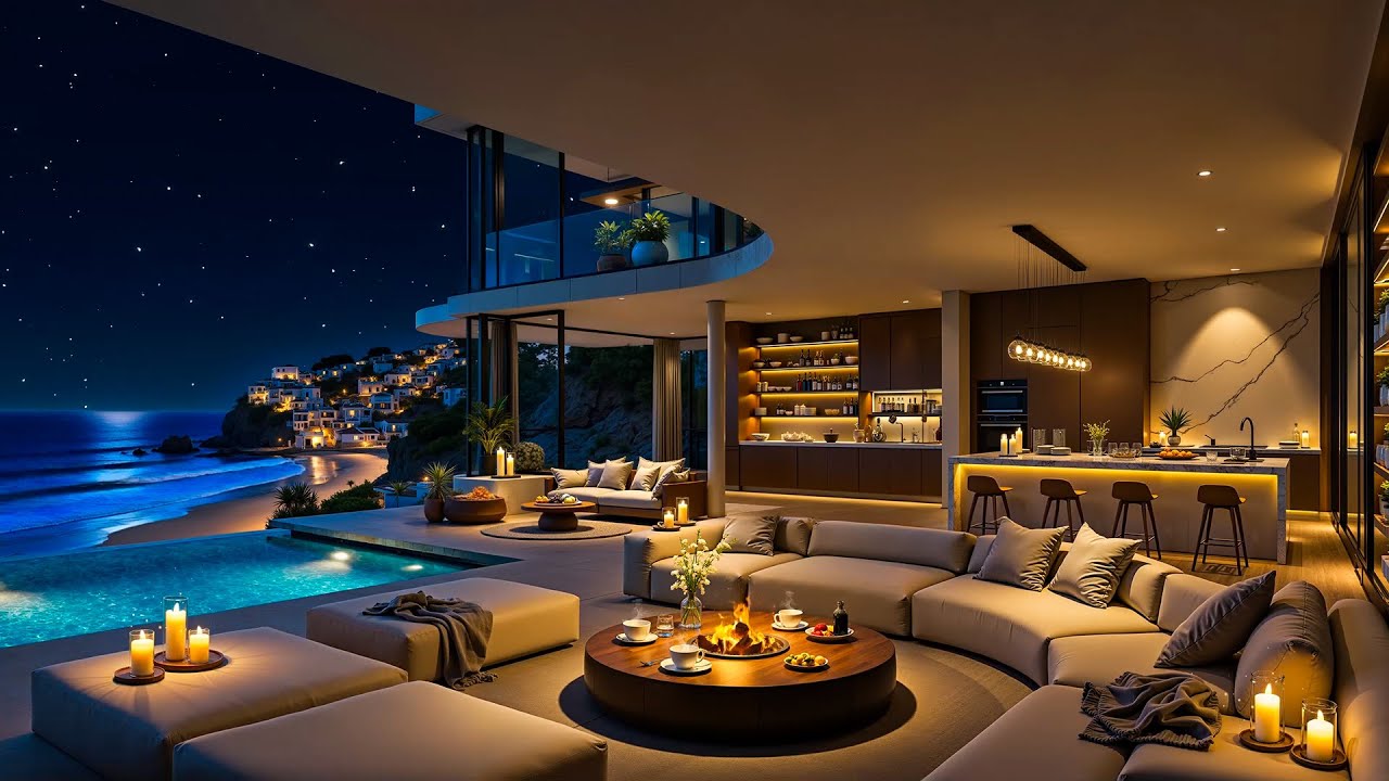 Calm Jazz Music in a Luxury Apartment Ambience 🌃🌊Soft Piano Jazz with Beautiful Ocean Views to Chill