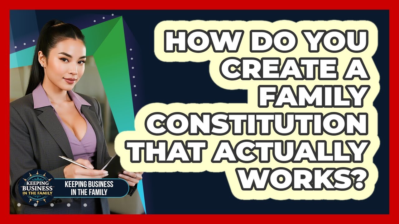 How Do You Create A Family Constitution That Actually Works? - Keeping Business In The Family