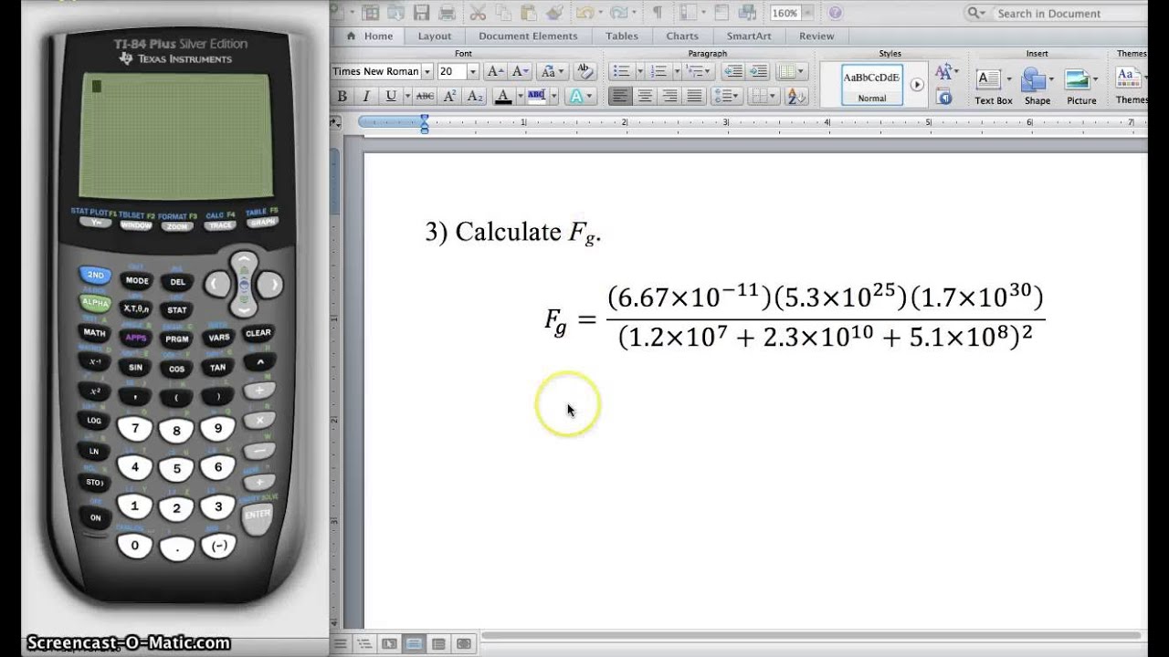 Using TI Calculator for Physics Problems