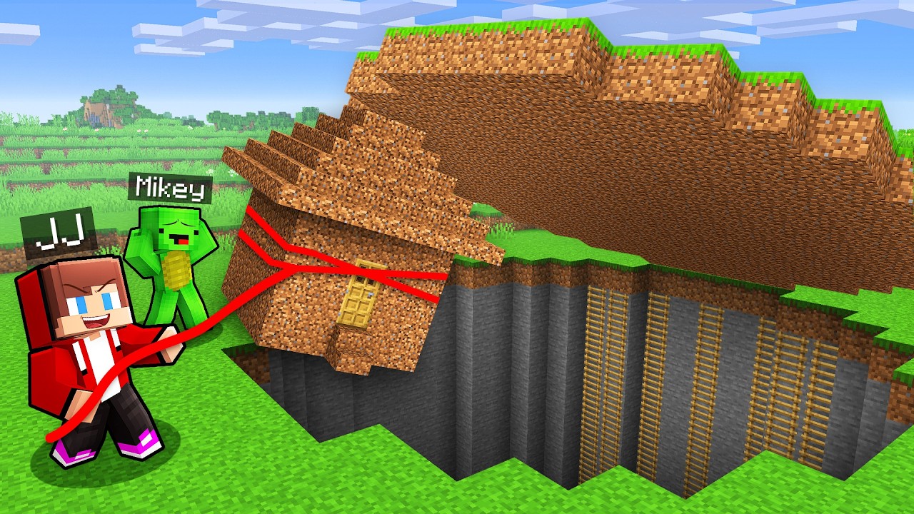 JJ Use SECRET Rooms to STEAL Mikey's House in Minecraft (Maizen)