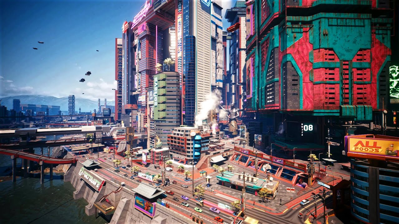 Cyberpunk 2077 || Future City Ambience | View to Japantown
