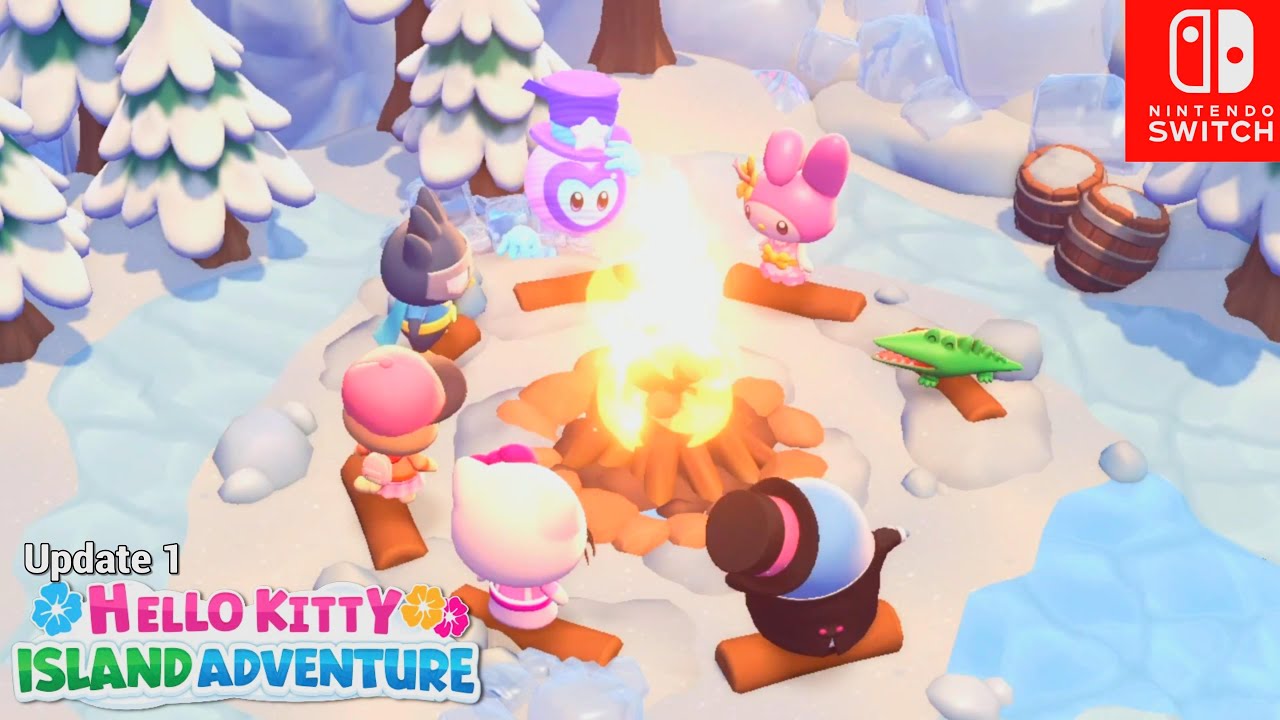 Hello Kitty Island Adventure Switch: Repair bridge & Builds camp fire! Quest Mind the Gap