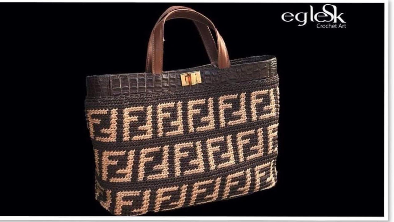 Tutorial Bolsa de crochê inspiração Fendi! Fio náutico - fio conduzido e gráfico - Eglesk_crocheart