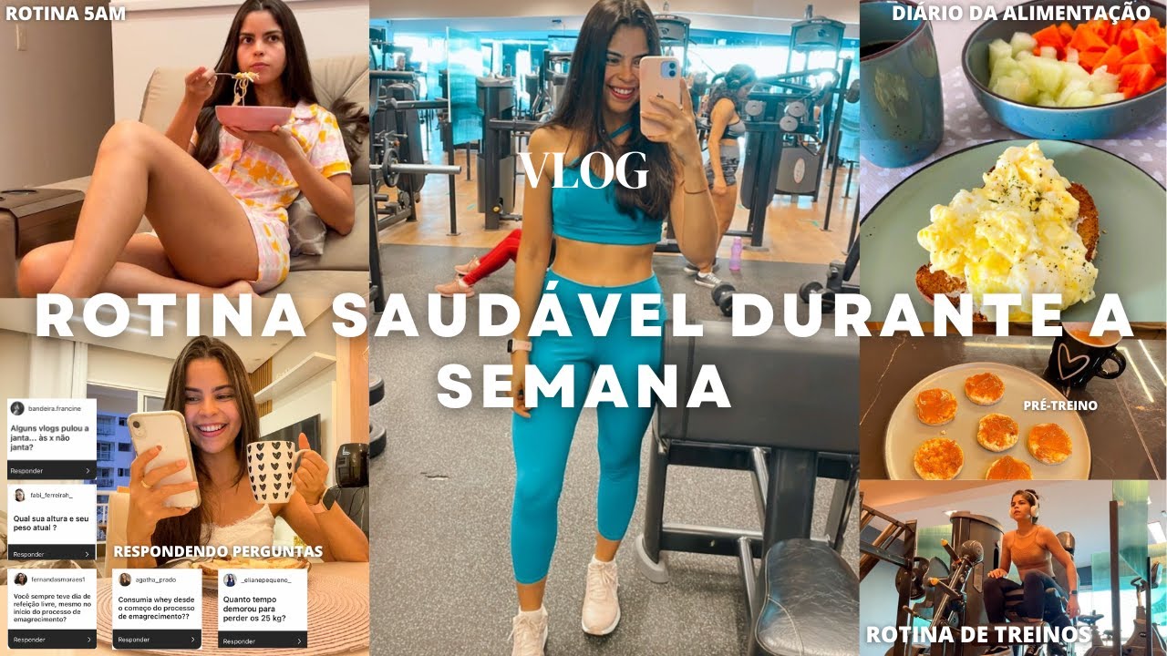 ROTINA SAUDÁVEL DURANTE A SEMANA | EU NÃO JANTO? DIÁRIO DA ALIMENTAÇÃO, TREINOS, ROTINA 5AM, HÁBITOS