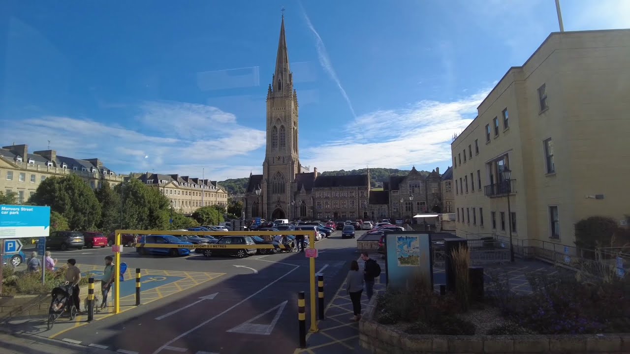 Bath Somerset England: U1 First Bus Ride from Bath City Centre to University of Bath
