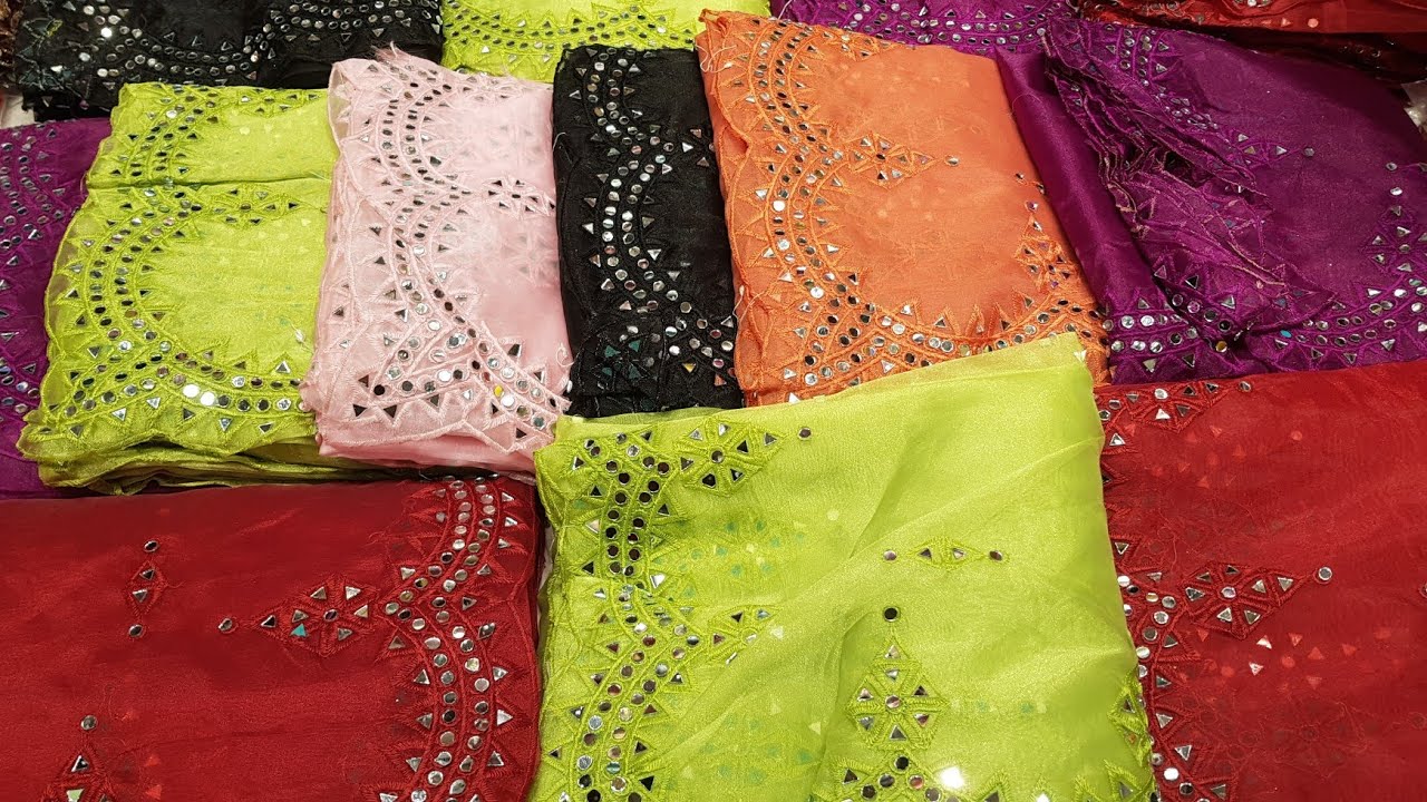 Moslin Mirror Work Saree Unlimited Collection