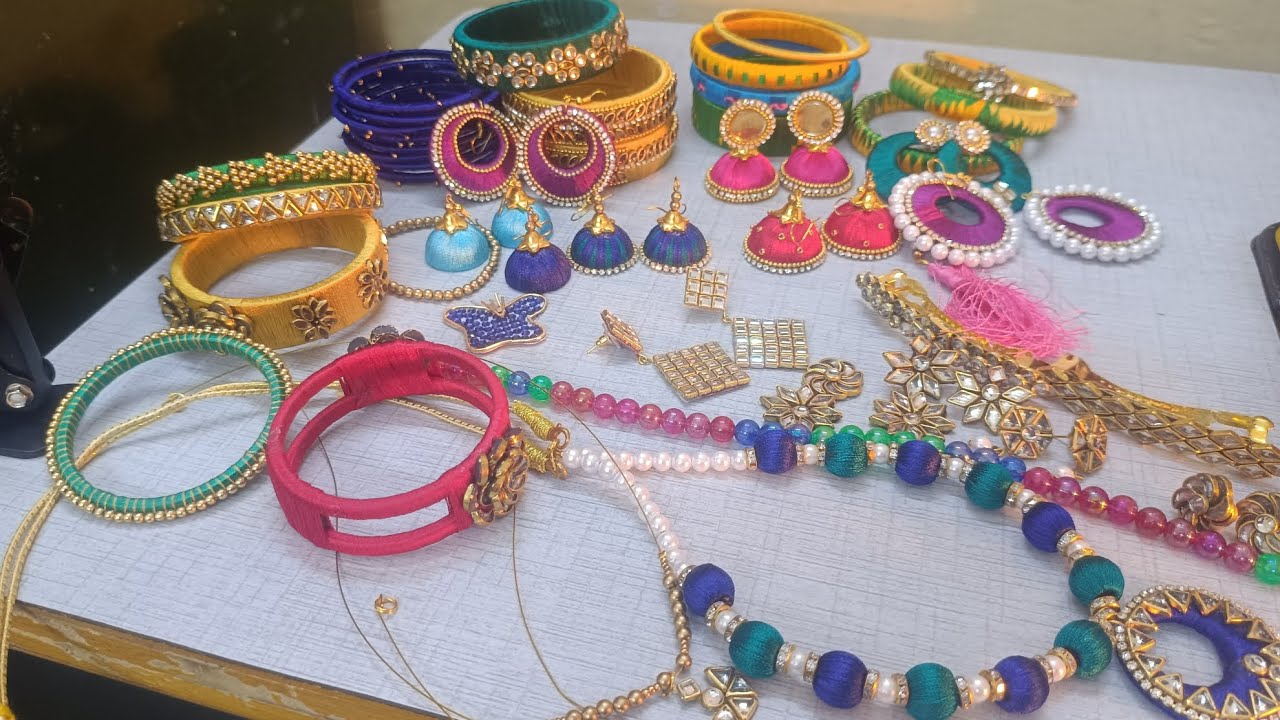 😊Silk thread bangles # earrings# complete detail in #my course this video##