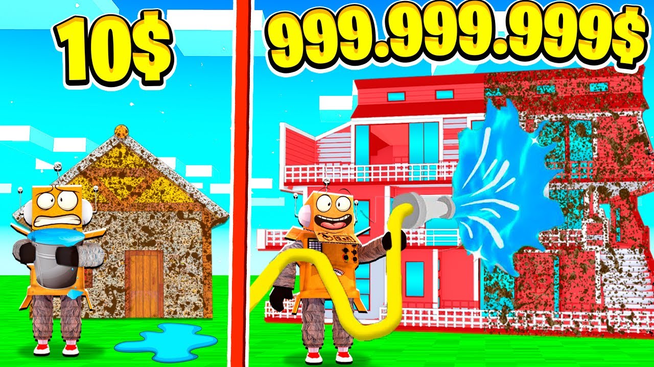 ПОСТРОИЛ и ПОМЫЛ САМЫЙ ДОРОГОЙ ОСОБНЯК В МИРЕ за 5 МИНУТ! НУБ И ПРО ВИДЕО ROBLOX