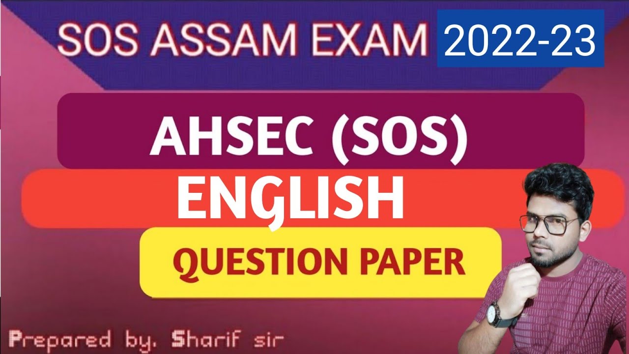 Sos english question paper 2022 ll sos previous year question paper ll