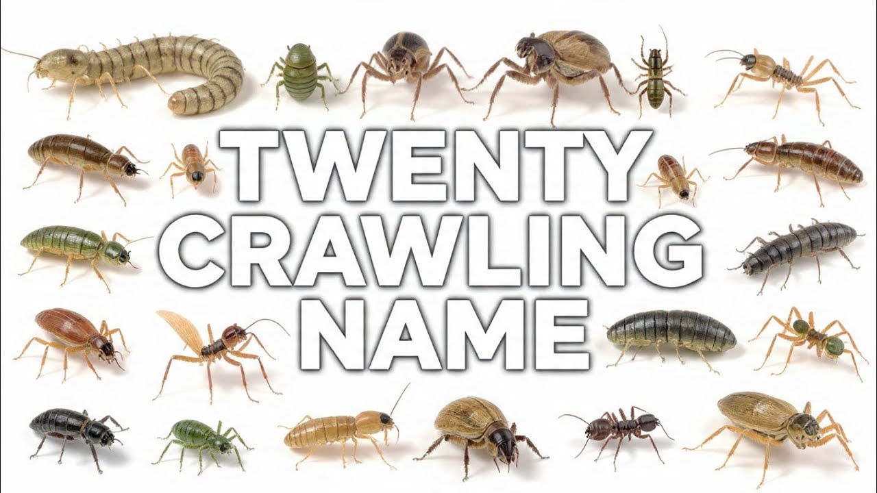 20 Crawling Animals Name in English & Hindi | Kids Learning | Animals That Crawl 🐜🕷️