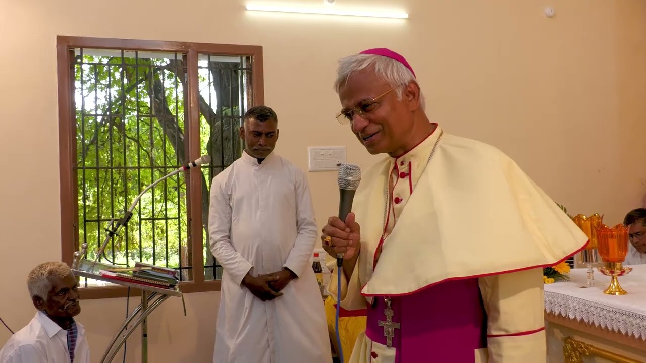 பேராயரின் நன்றியுரை புனித இஞ்ஞாசியார் கோயில் திறப்பு விழா தோடனேரி புனித சூசையப்பர் பங்குசமயநல்லூர்
