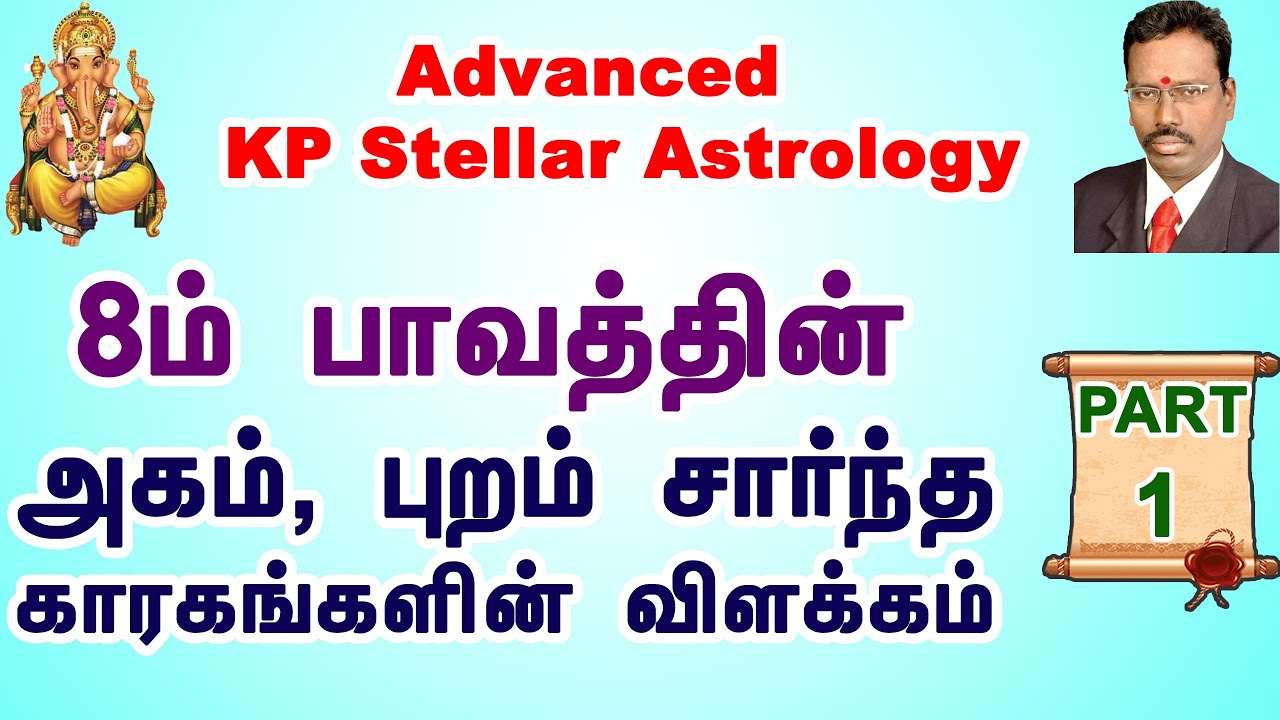 Learn Astrology in Tamil | 8ம் பாவத்தின் அகம், புறம் சார்ந்த காரகங்கள் Part 1 | Basic KP Astrology
