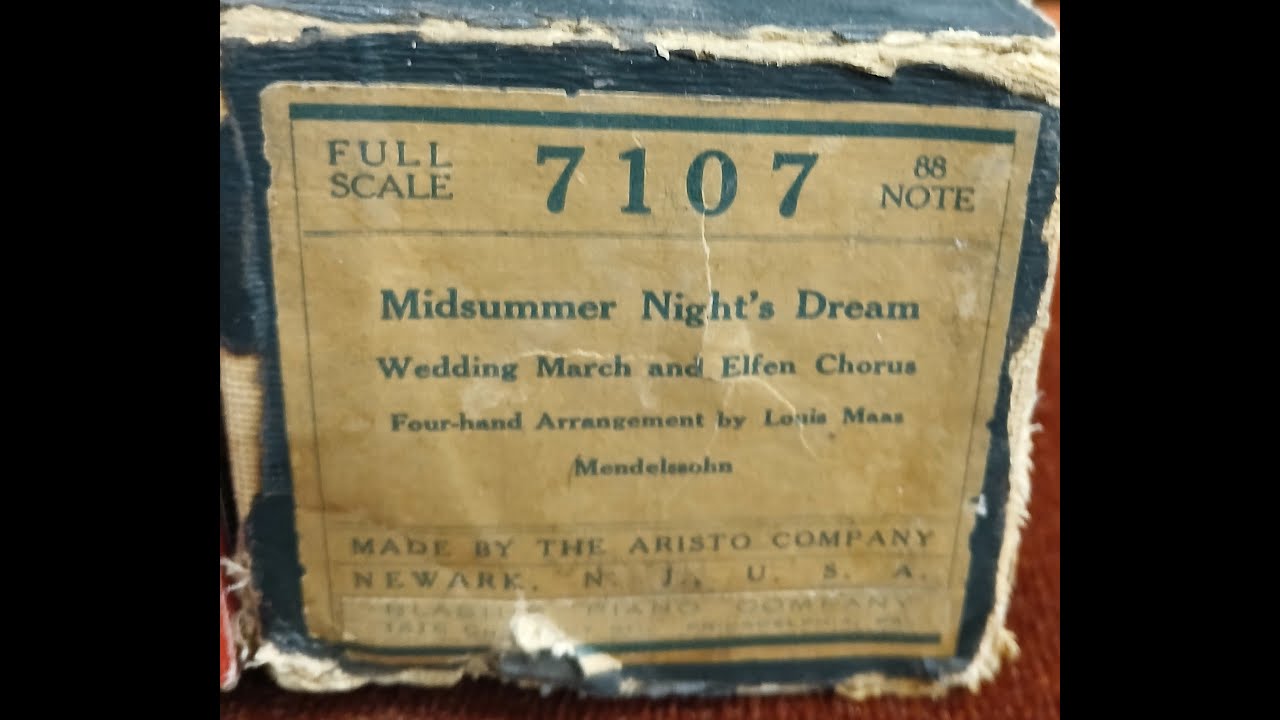 Midsummer's Nights Dream on Aristo Player Piano Roll 