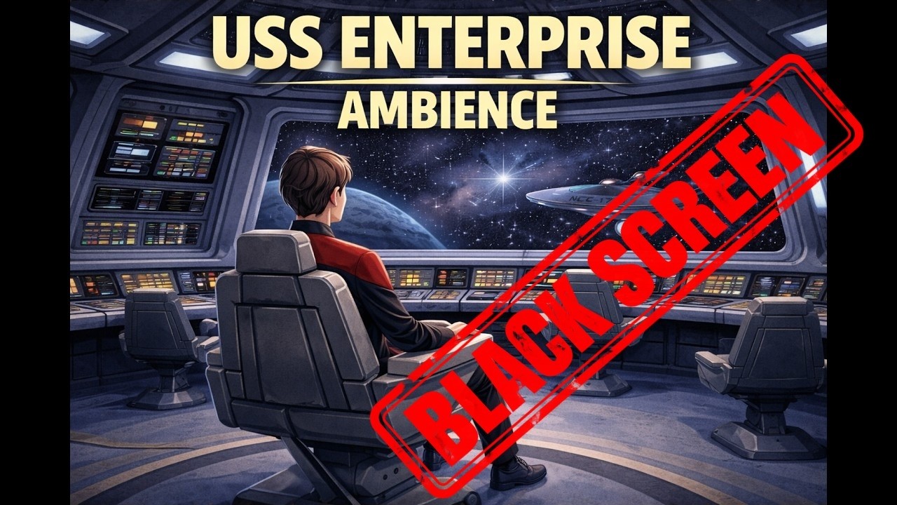 💤12 Hours of USS Enterprise Ambience Black Screen Deep Space Engine  Star Trek for Deep Sleep 💤