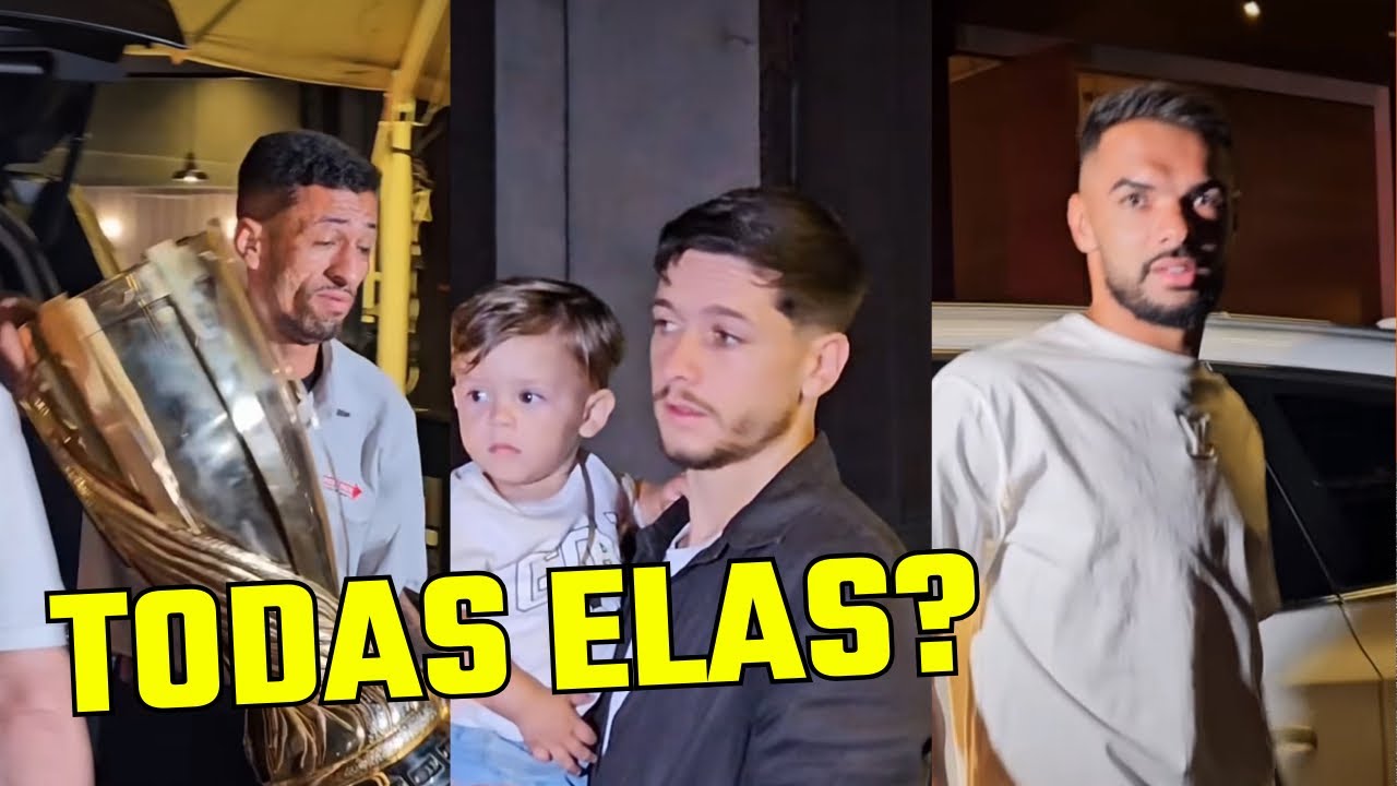 JOGADORES E STAFF DO CORINTHIANS CHEGAM COM TAÇAS AO JANTAR DA SUPERCOPA 🏆🖤🤍🔥